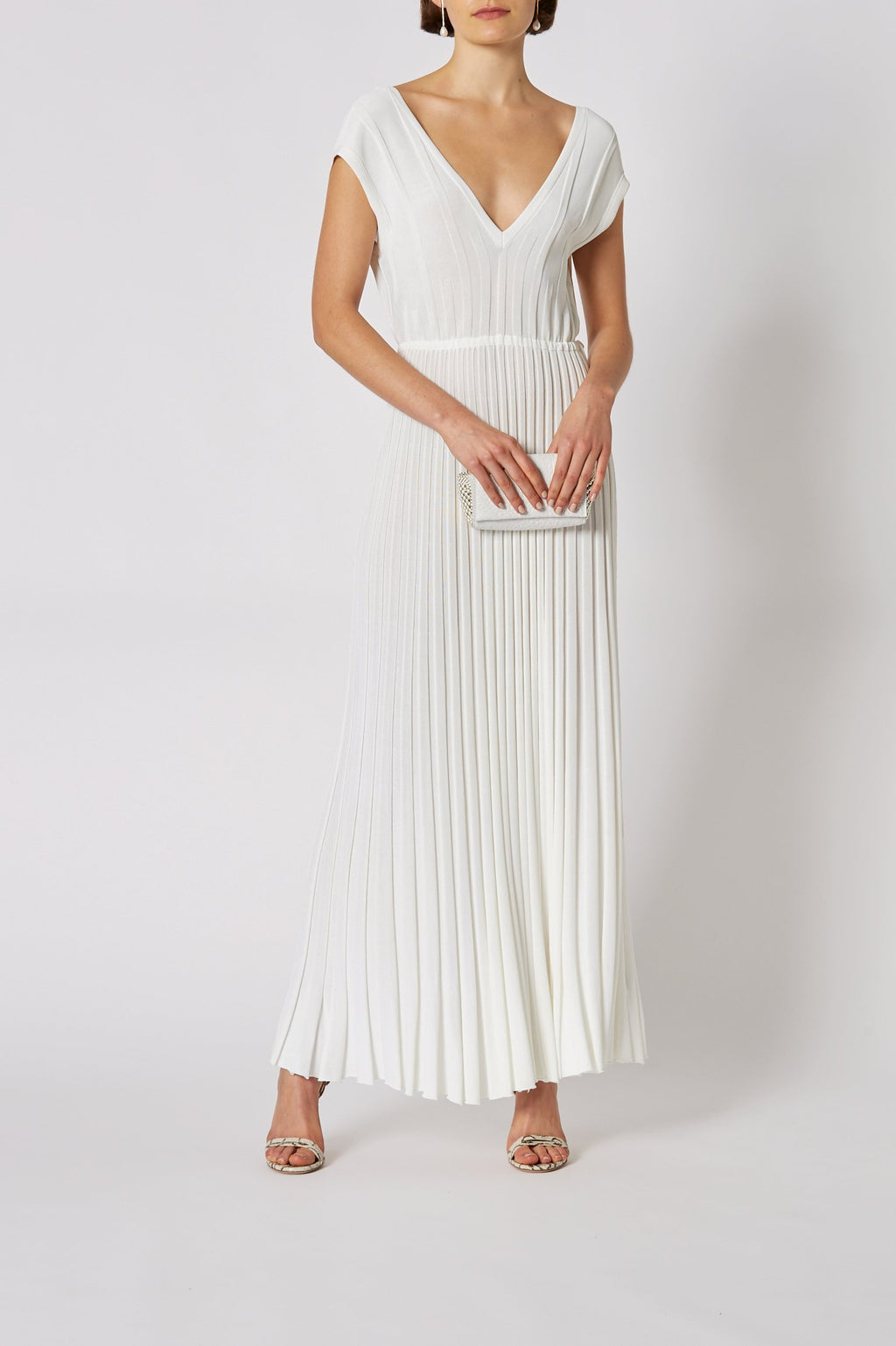 PLEATED RIB V-NECK GOWN 16