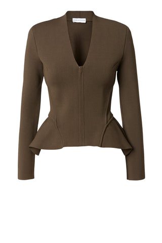 CREPE KNIT PEPLUM JACKET