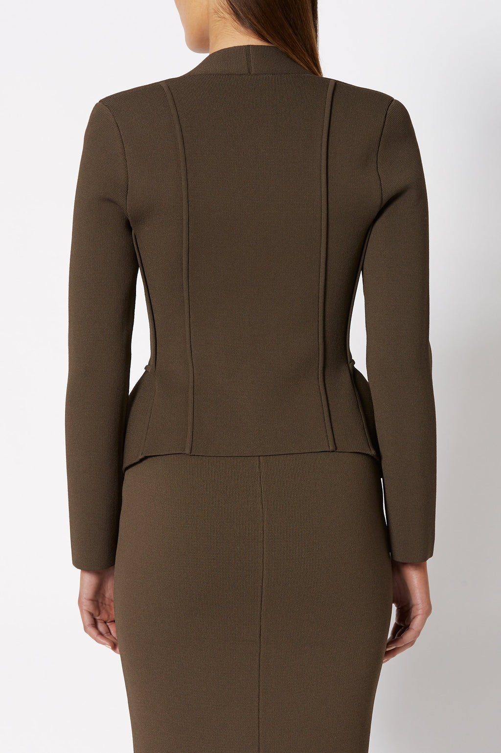 CREPE KNIT PEPLUM JACKET