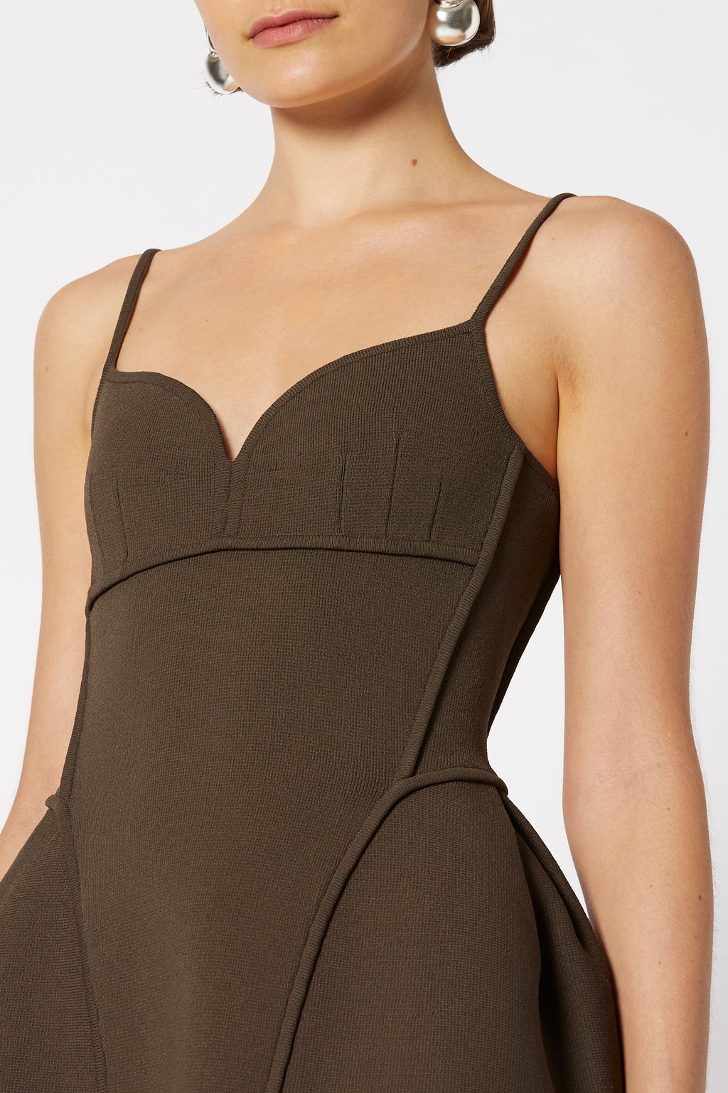 CREPE KNIT PEPLUM DRESS