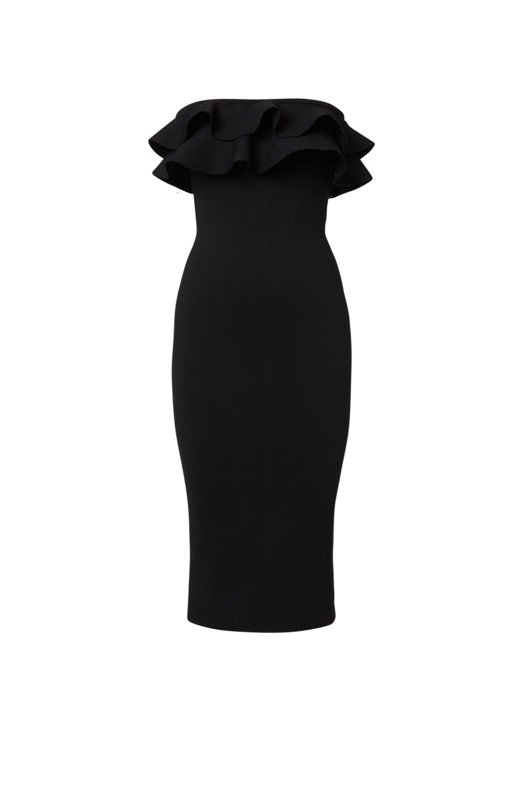 CREPE KNIT STRAPLESS DRESS