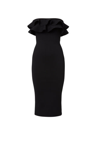 CREPE KNIT STRAPLESS DRESS