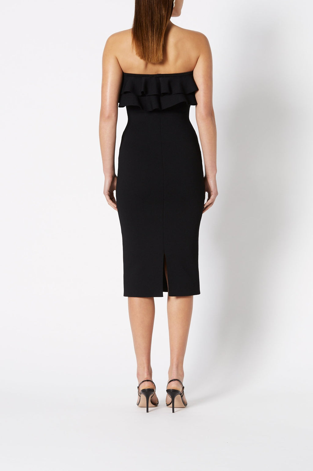 CREPE KNIT STRAPLESS DRESS