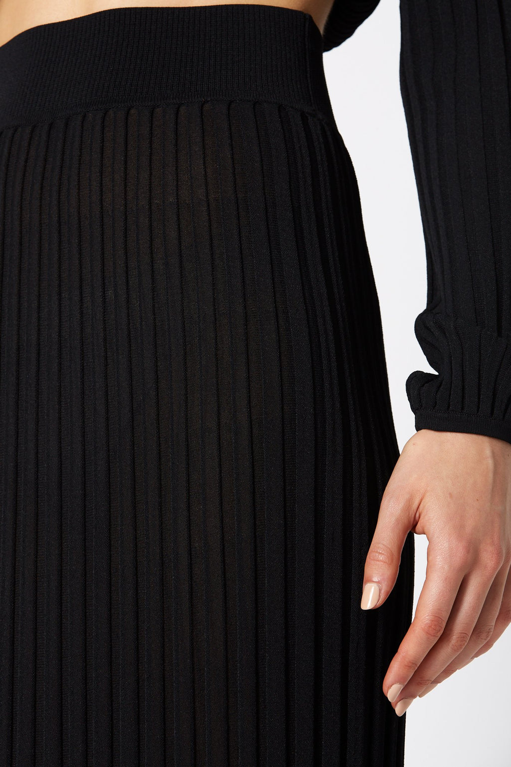 PLEATED RIB LONG SKIRT 16