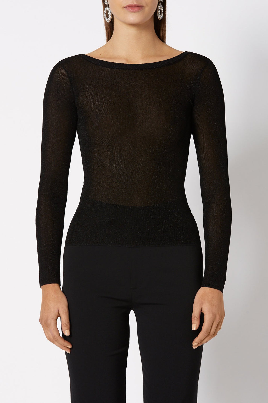 SPARKLE RIB BOAT NECK SWTR 18