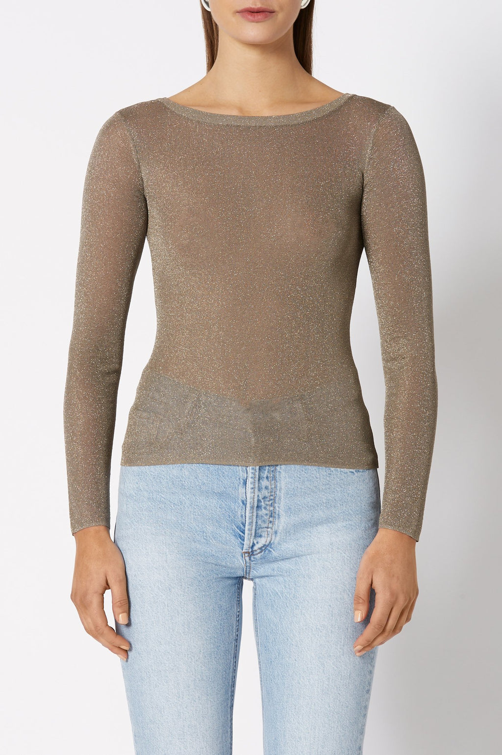 SPARKLE RIB BOAT NECK SWTR 18