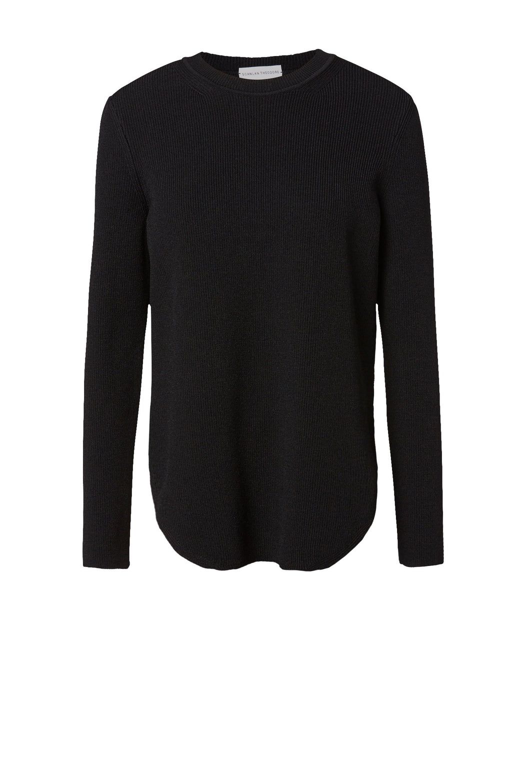 CREPE KNIT SHIRT TAIL SWEATER