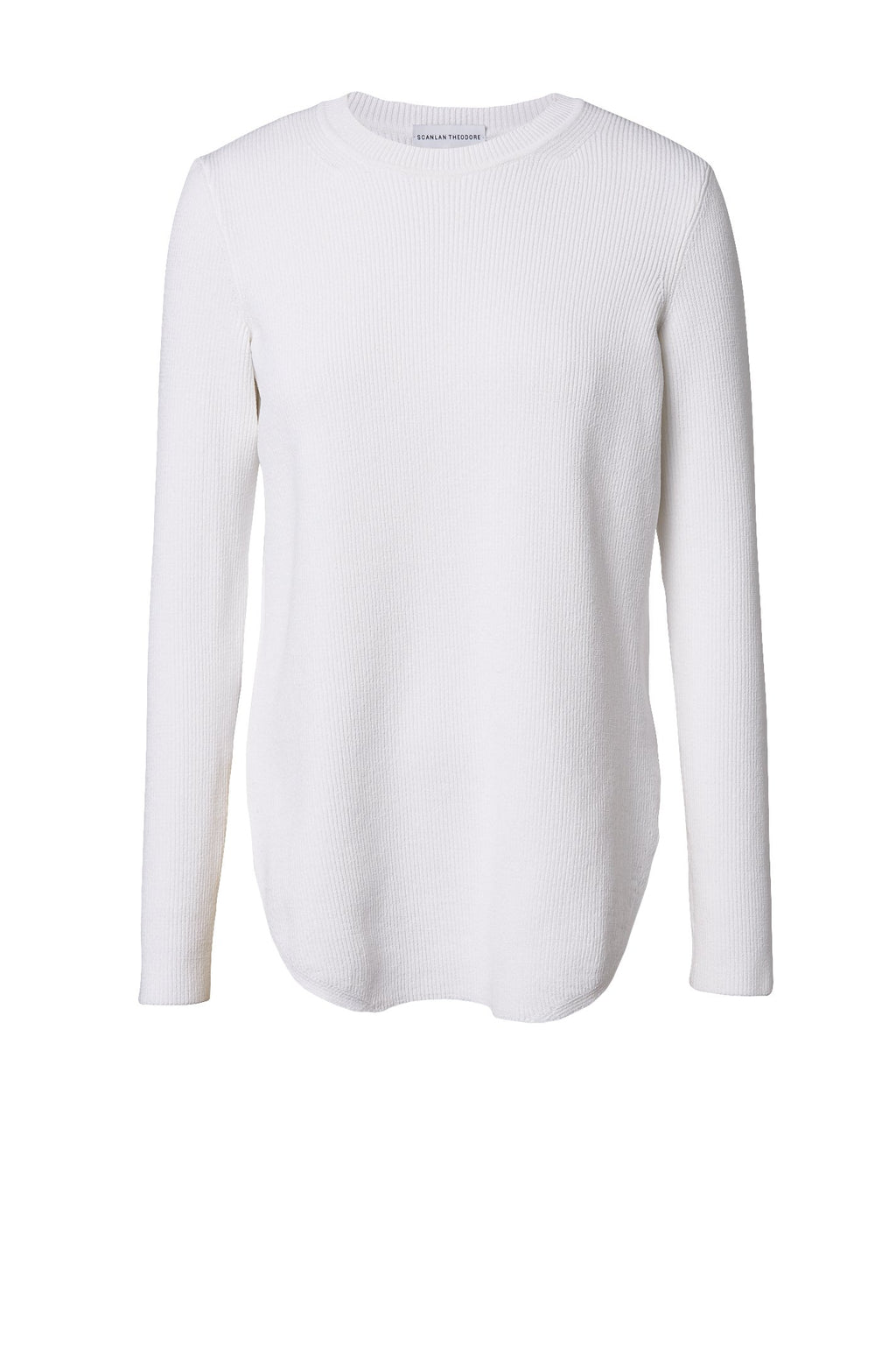 CREPE KNIT SHIRT TAIL SWEATER