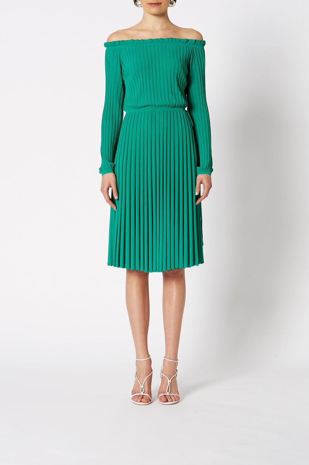 PLEATED RIB C-SHLD DRESS 16