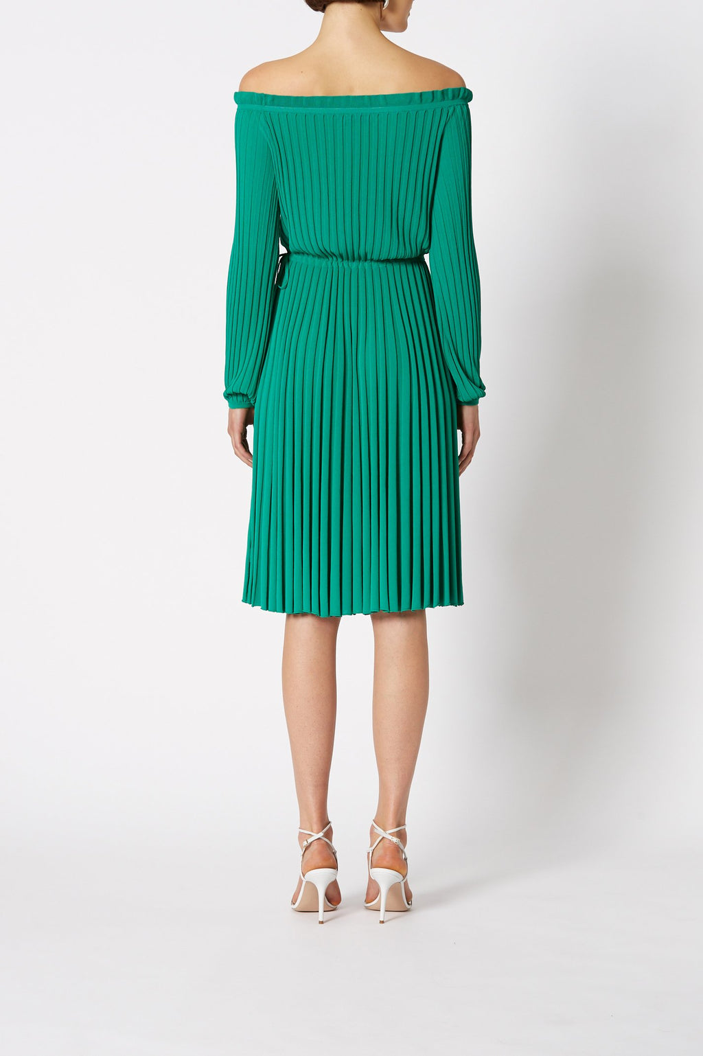 PLEATED RIB C-SHLD DRESS 16