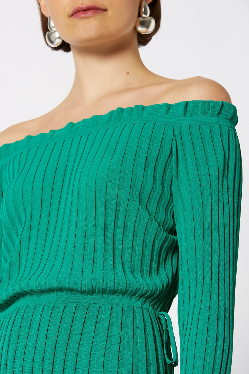 PLEATED RIB C-SHLD DRESS 16