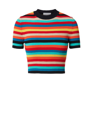 CREPE KNIT STRIPE TEE