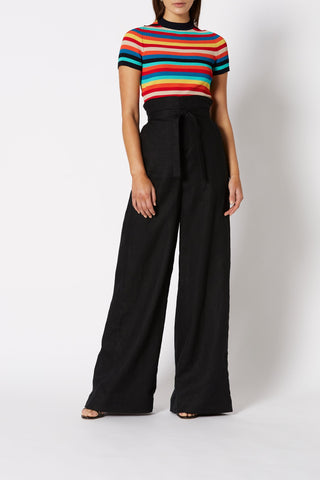 CREPE KNIT STRIPE TEE