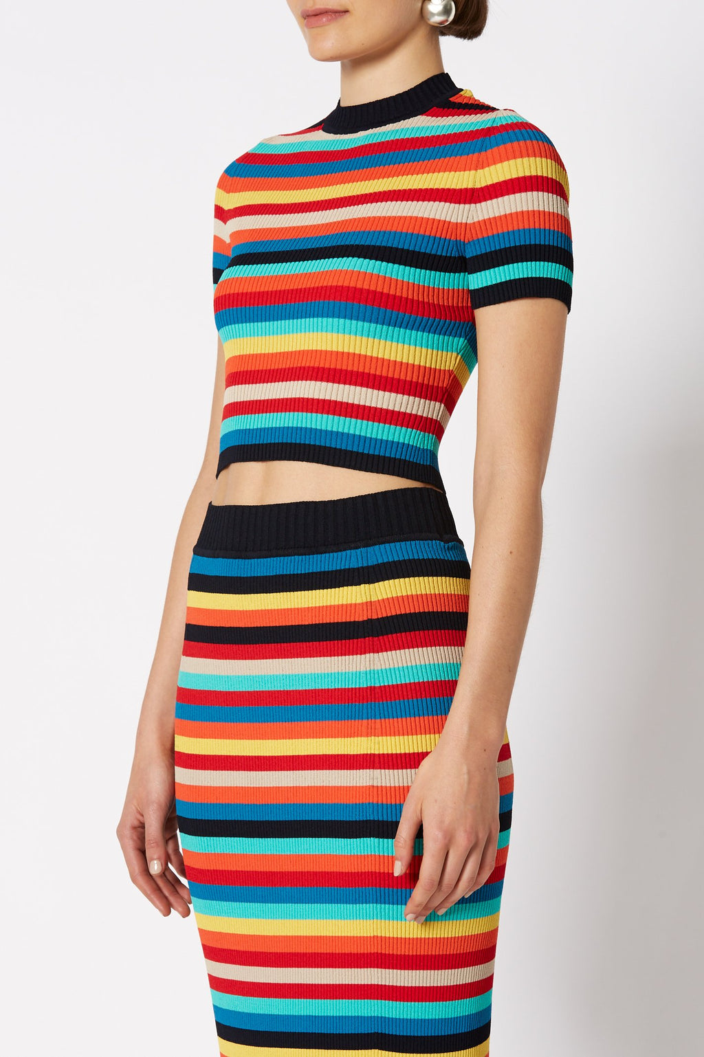 CREPE KNIT STRIPE TEE