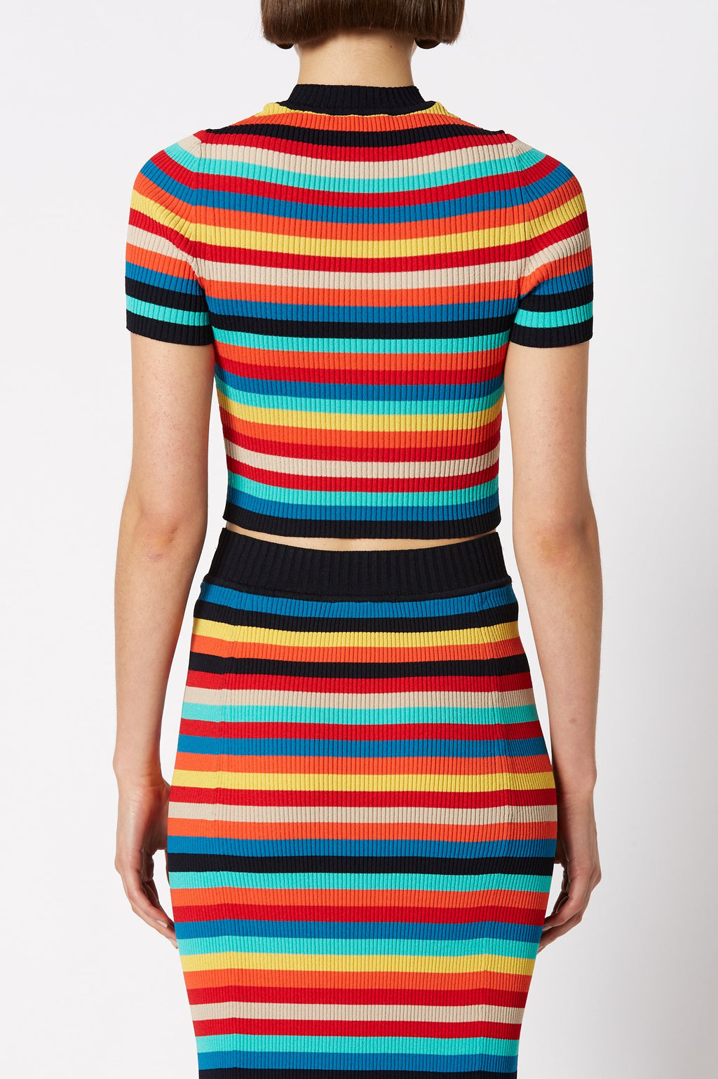 CREPE KNIT STRIPE TEE