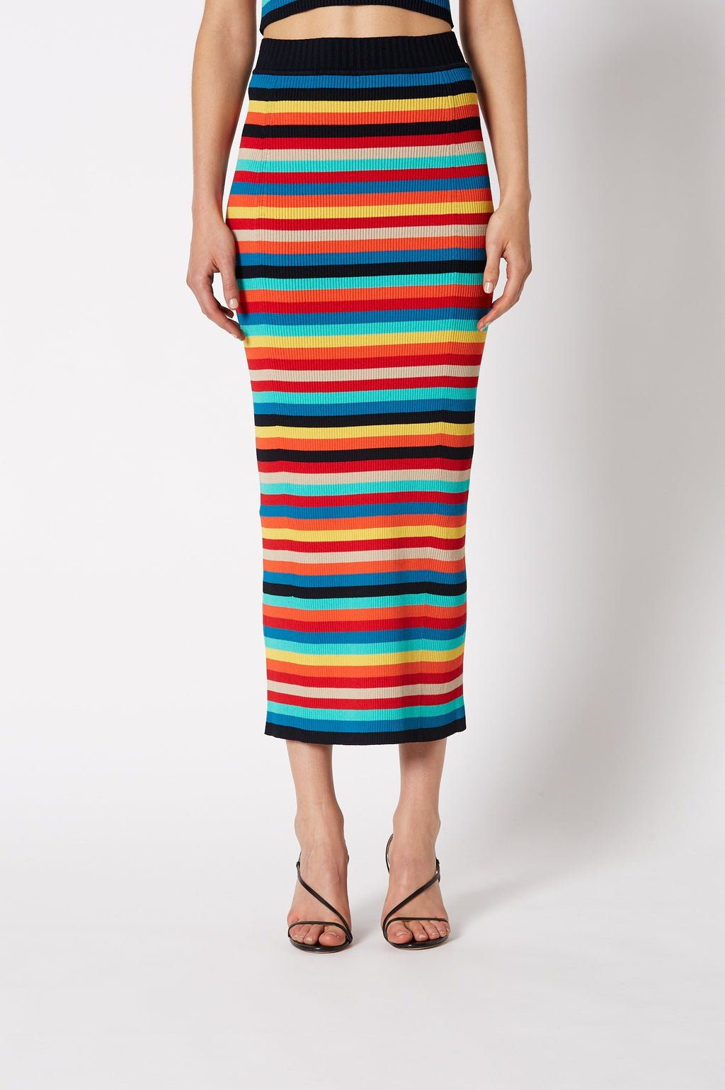 CREPE KNIT STRIPE SKIRT