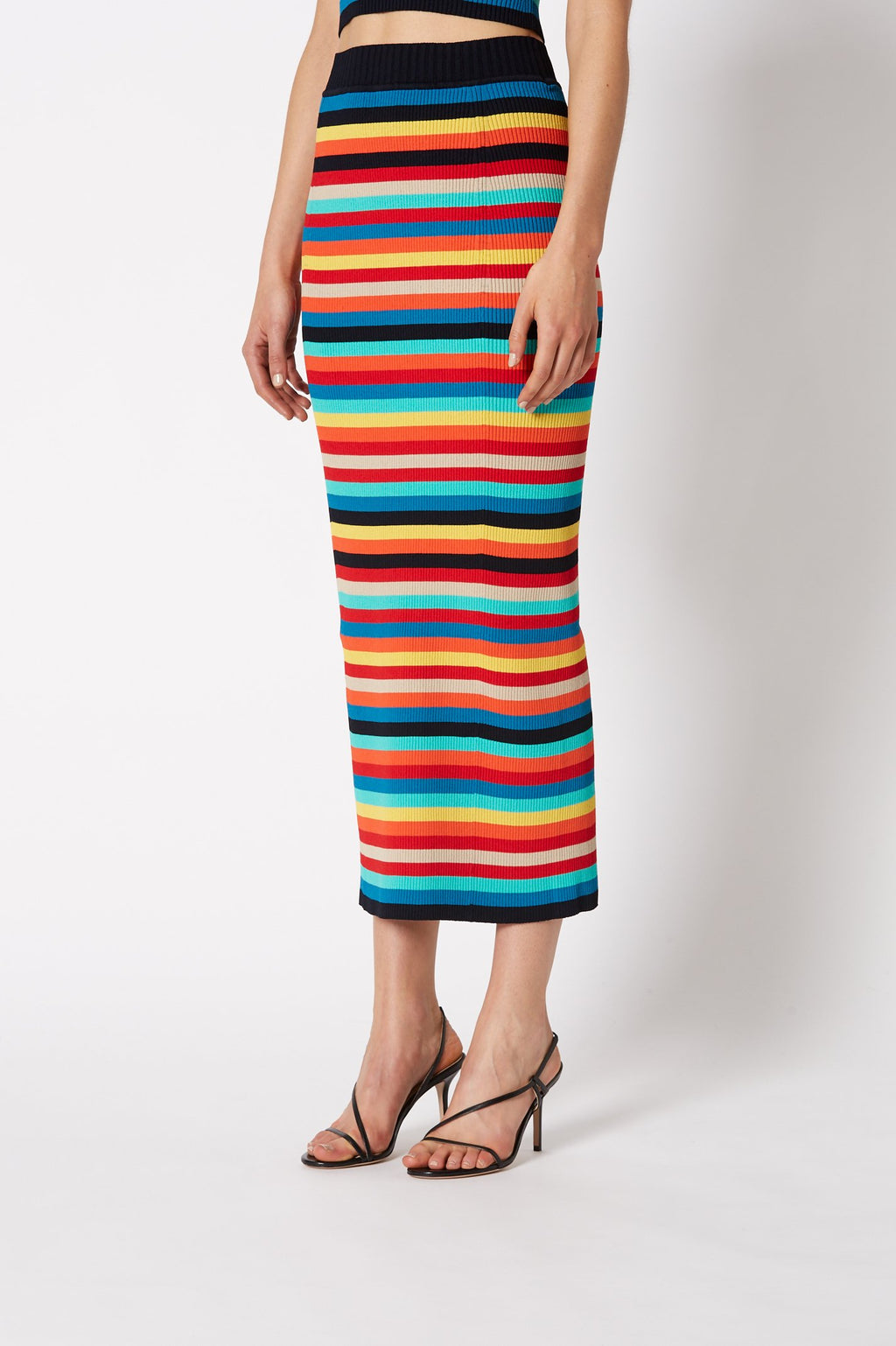 CREPE KNIT STRIPE SKIRT