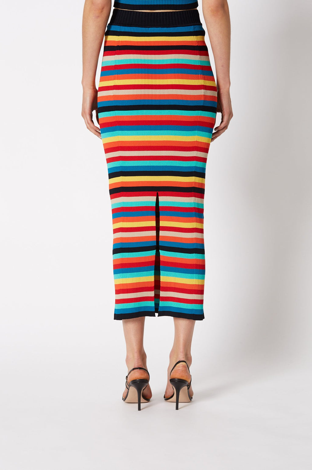 CREPE KNIT STRIPE SKIRT