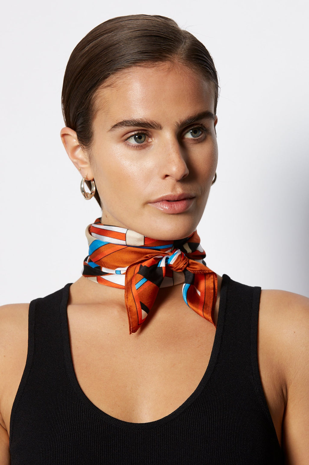 SILK GEOMETRIC SCARF