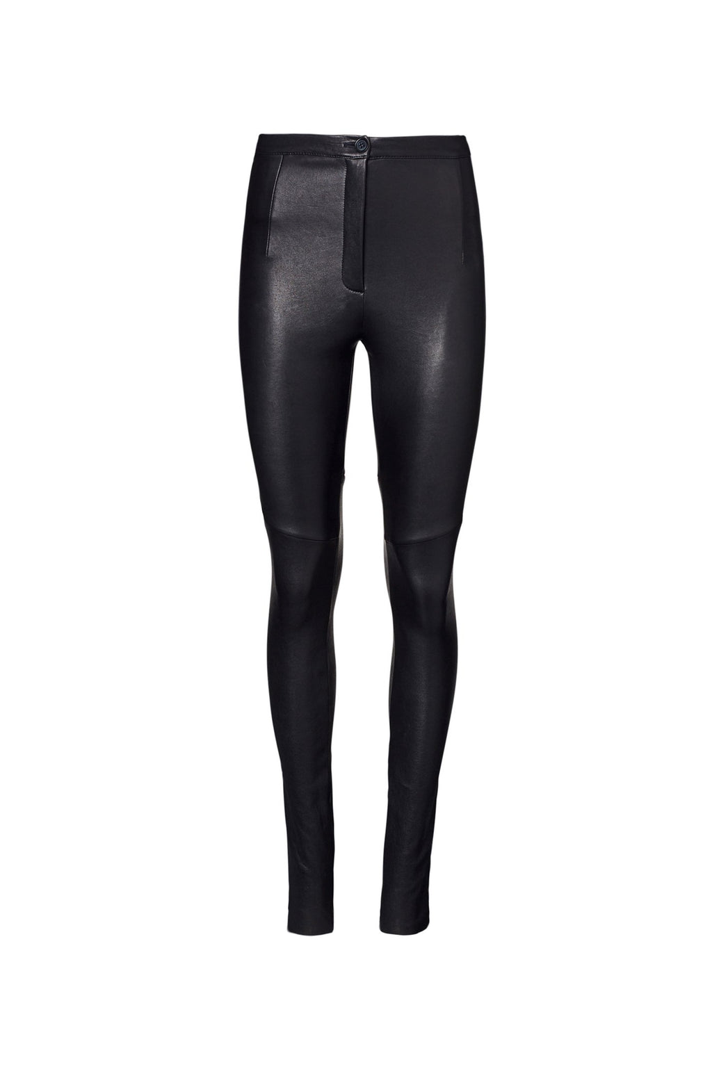 STRETCH LEATHER ZIP FRONT TRSR