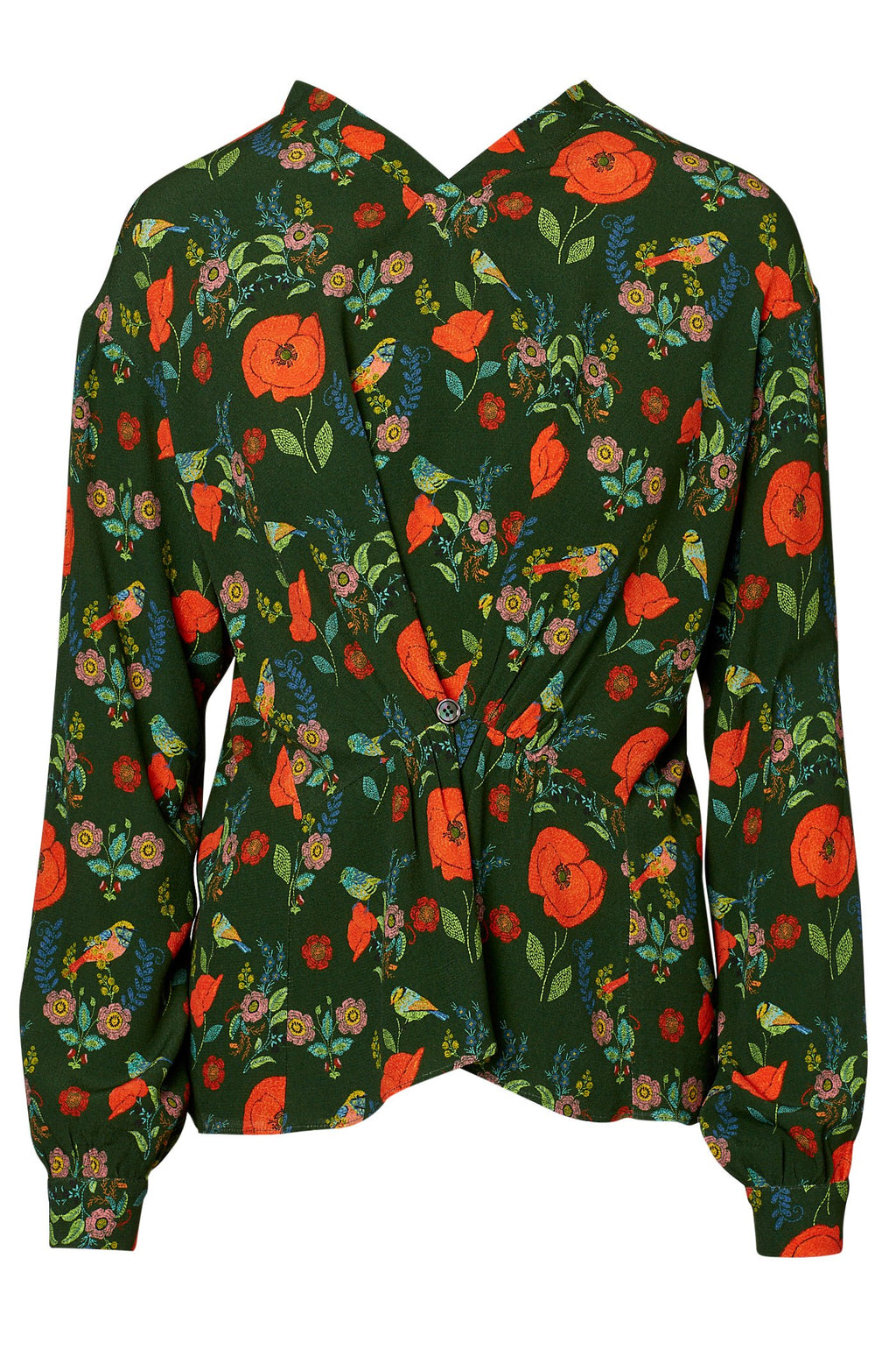BIRD PRINT BLOUSE