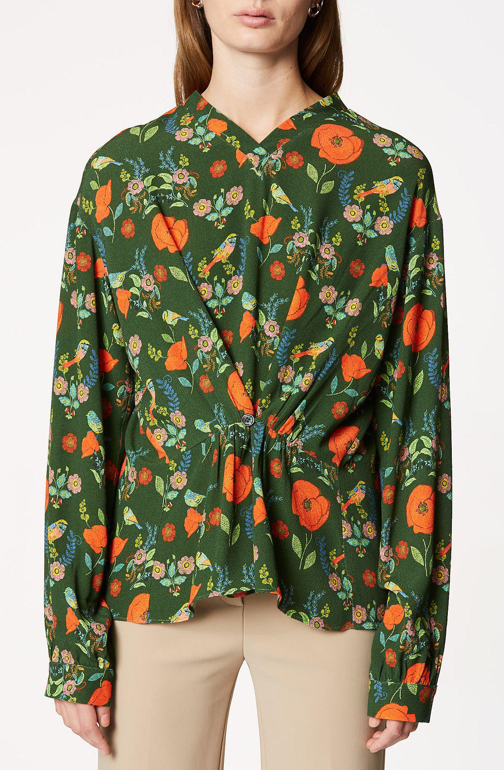 BIRD PRINT BLOUSE