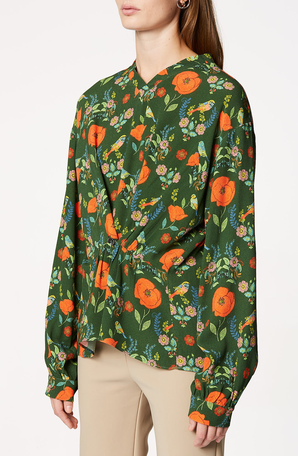 BIRD PRINT BLOUSE