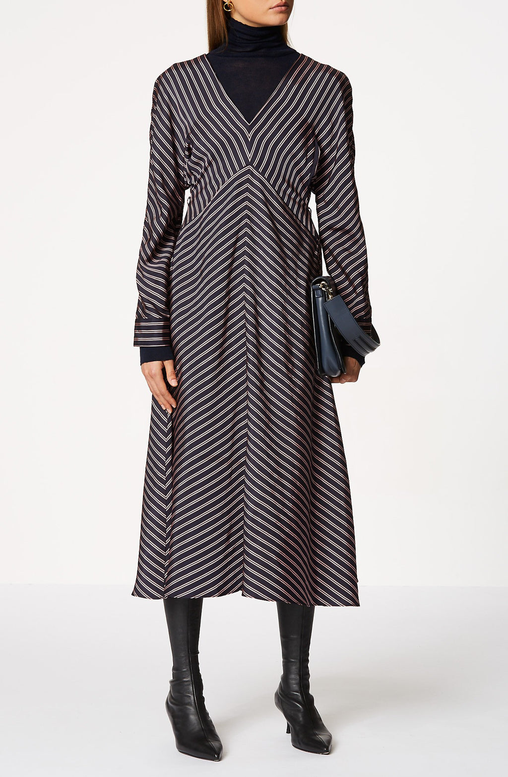 STRIPED TWILL  DRESS