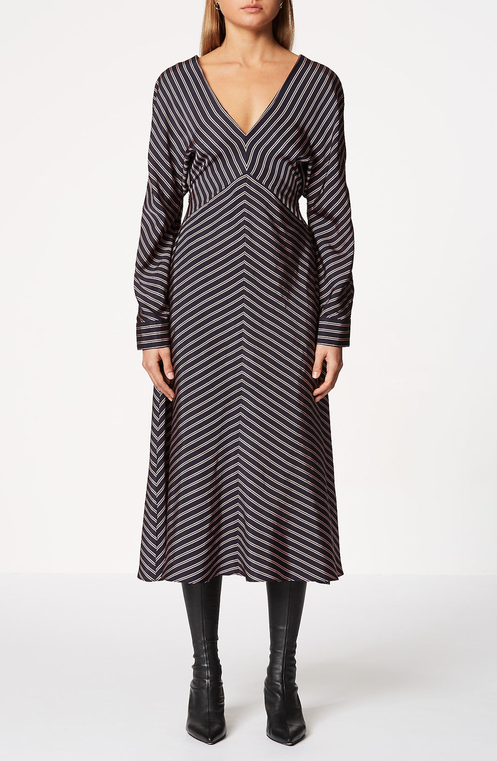 STRIPED TWILL  DRESS