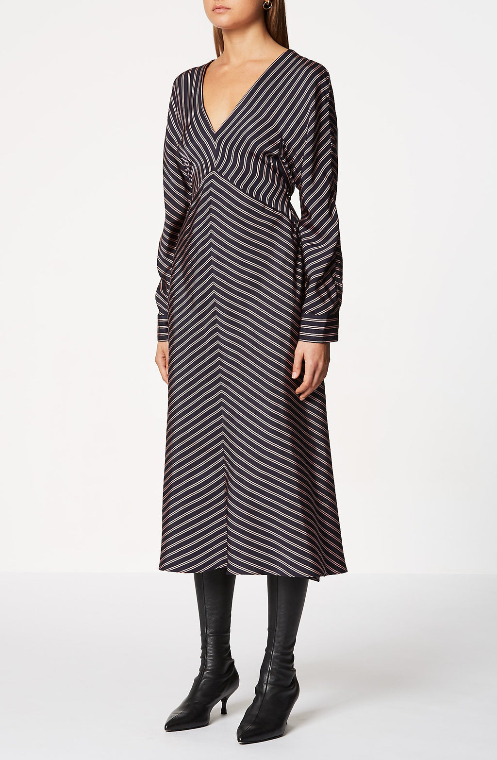 STRIPED TWILL  DRESS