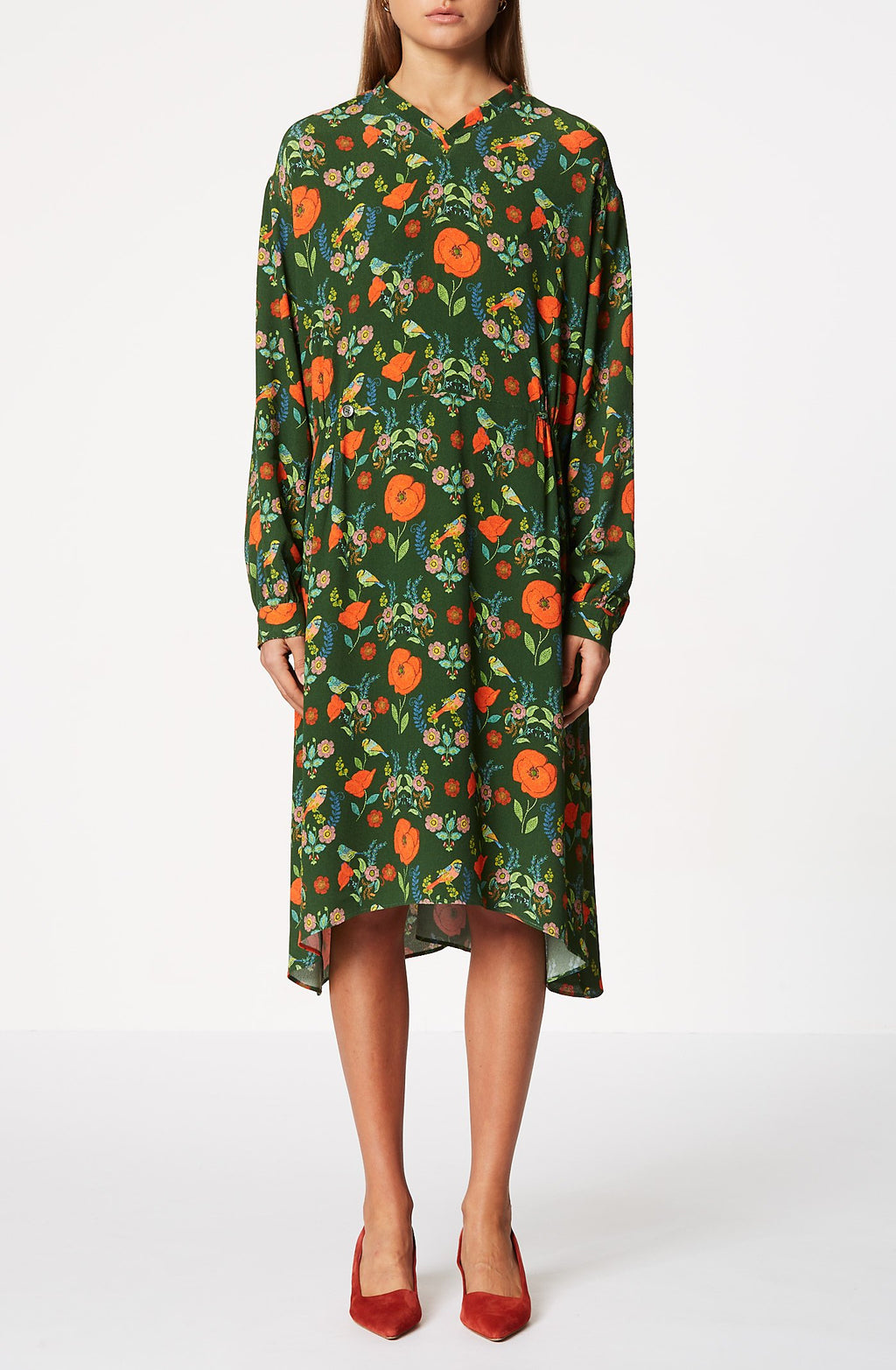 BIRD PRINT DRESS