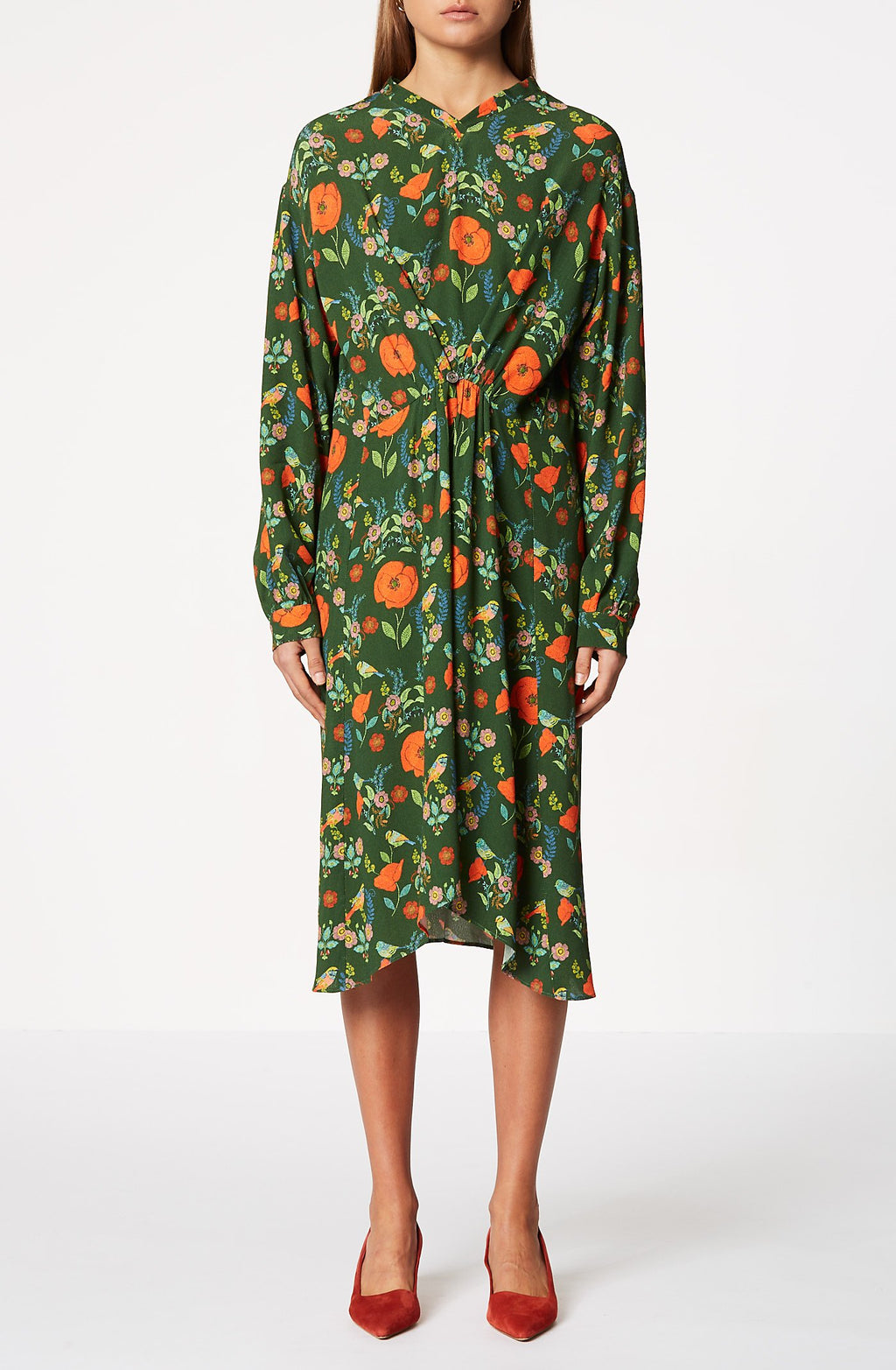 BIRD PRINT DRESS