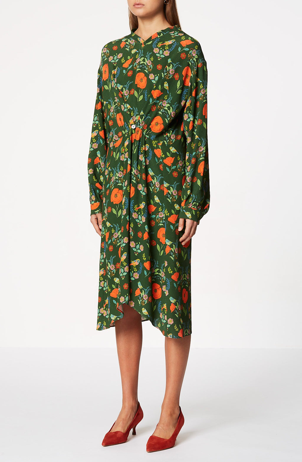 BIRD PRINT DRESS