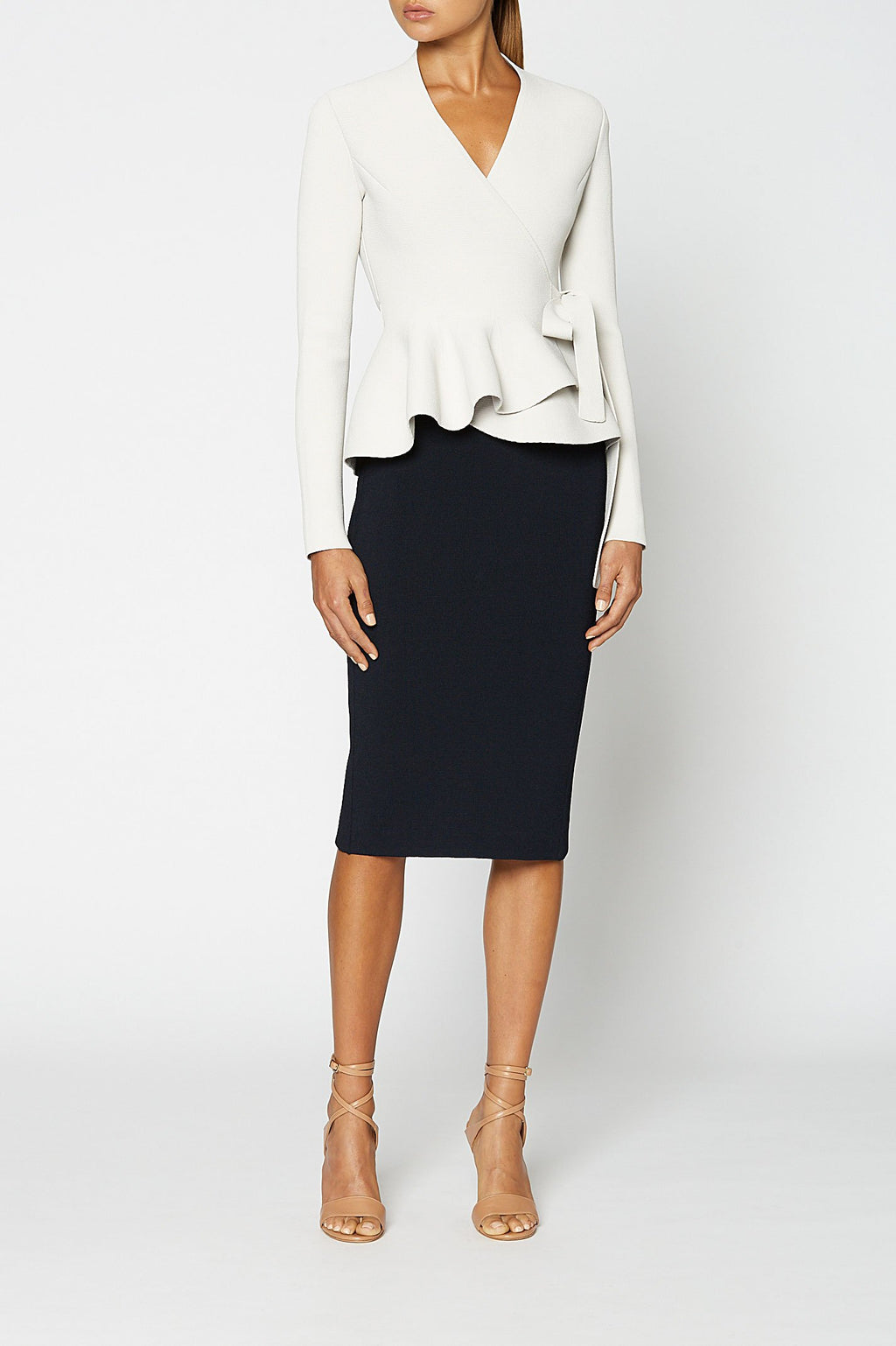 CREPE KNIT WRAP JACKET