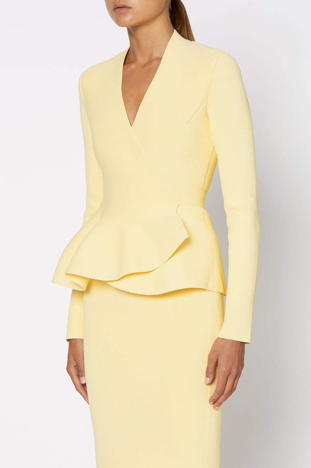 CREPE KNIT WRAP JACKET