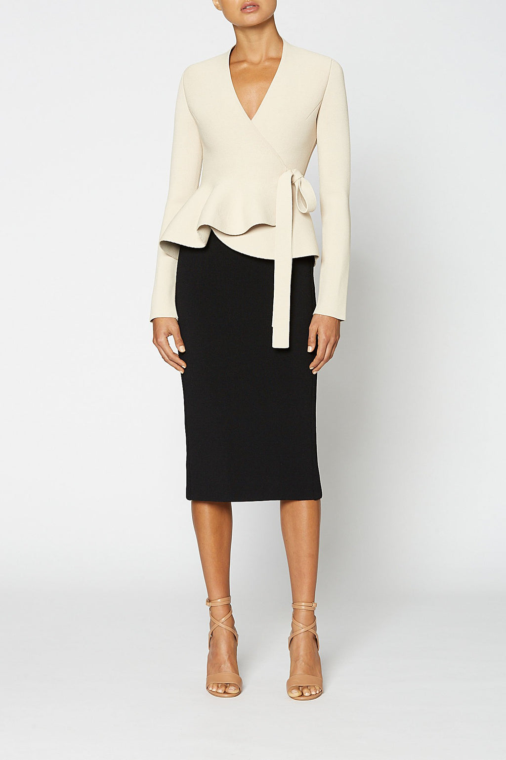 CREPE KNIT WRAP JACKET