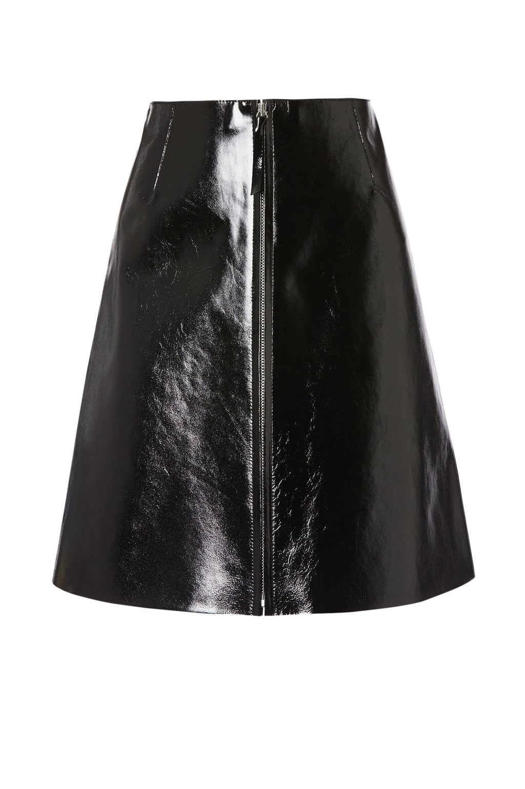 LEATHER A LINE SKIRT