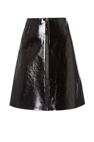 LEATHER A LINE SKIRT