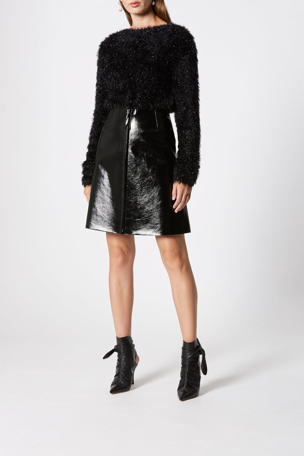 LEATHER A LINE SKIRT