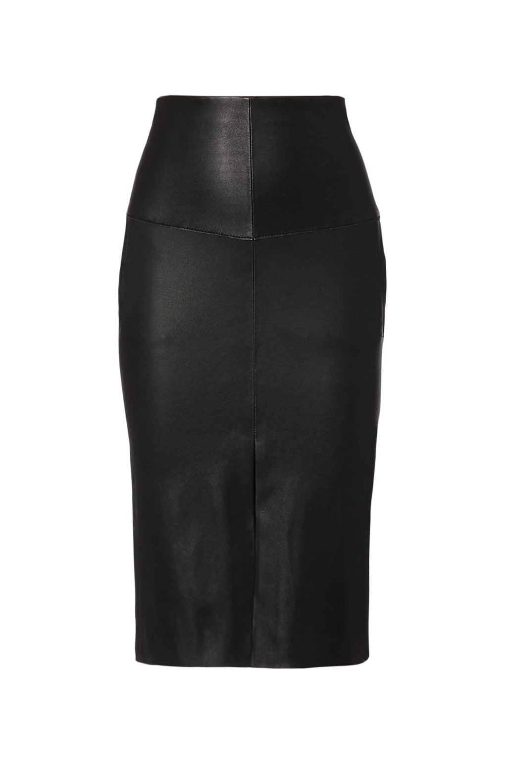 STRETCH LEATHER PENCIL SKIRT