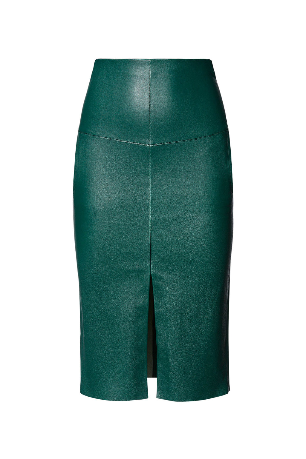 STRETCH LEATHER PENCIL SKIRT