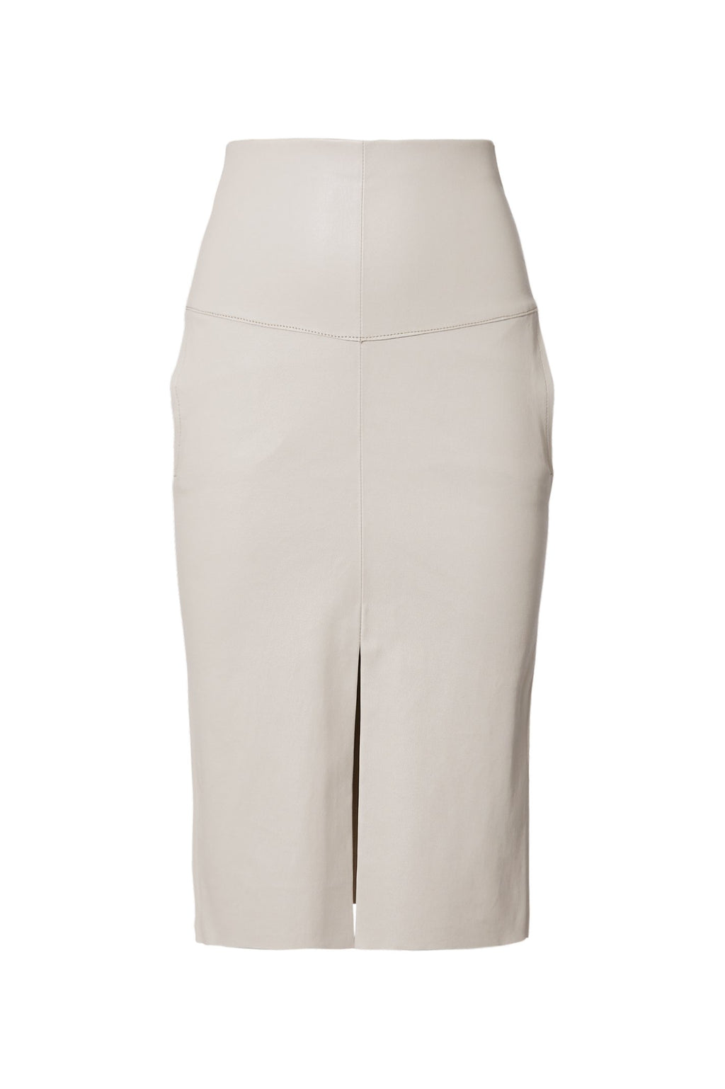 STRETCH LEATHER PENCIL SKIRT
