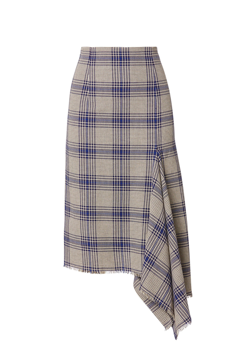 PLAID DRAPED HEM SKIRT