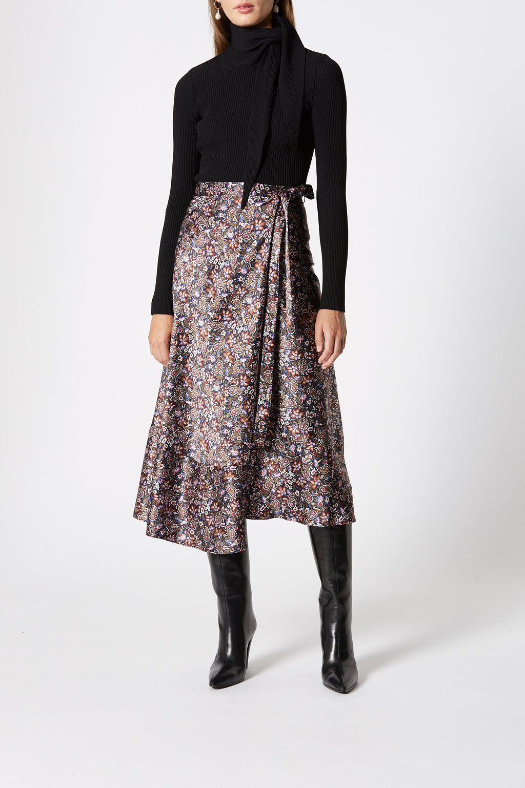 FLORAL WRAP SKIRT