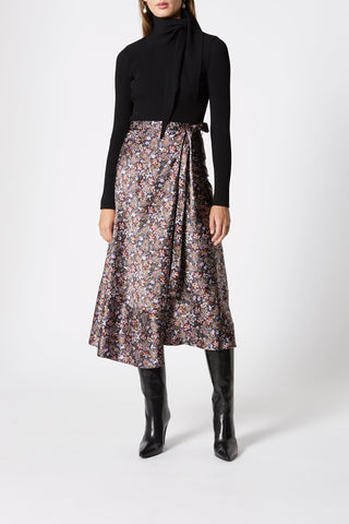 FLORAL WRAP SKIRT