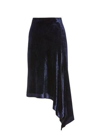 VELOUR DRAPED SKIRT