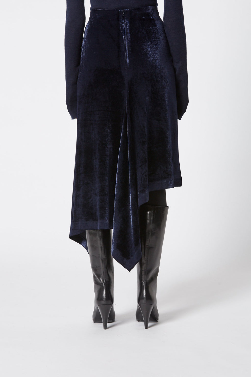 VELOUR DRAPED SKIRT