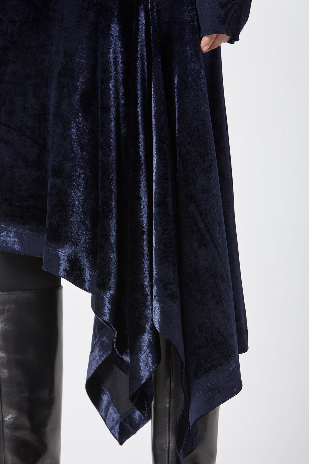 VELOUR DRAPED SKIRT