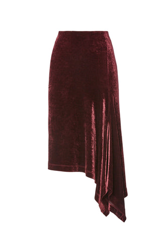 VELOUR DRAPED SKIRT