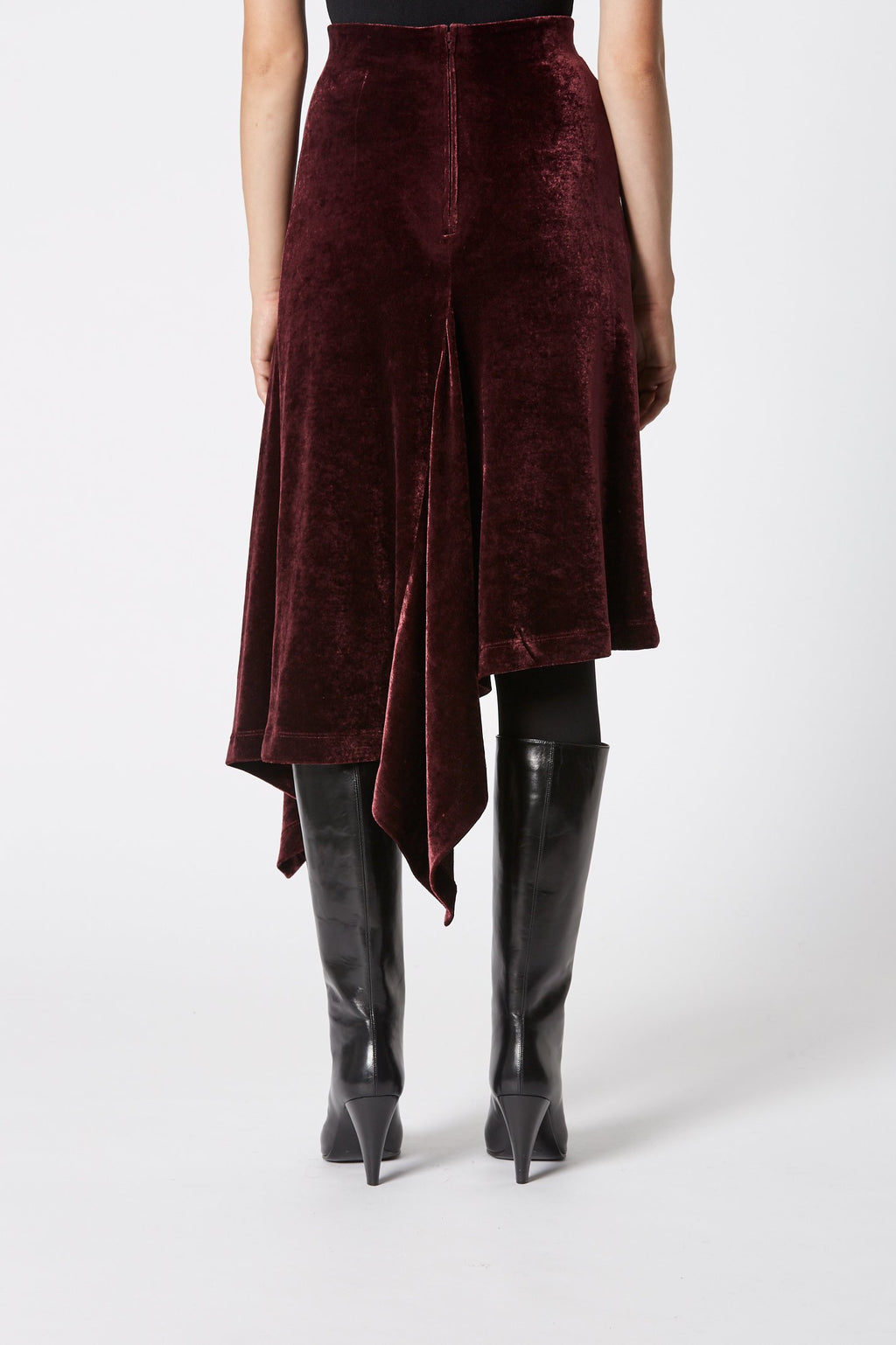 VELOUR DRAPED SKIRT